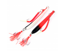 Пилькер Bottom Strike BiColor Pilk 700гр (Fl.Red-Black/Glow)